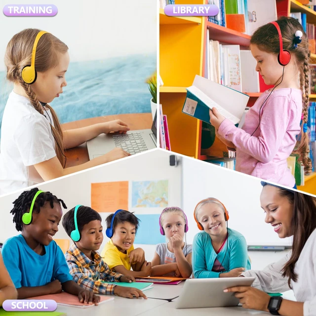 Alt view image 6 of 7 - USB C Headphones Bulk for Classroom School Kids 30 Pack USB Type C Headphones Wired for School Boys Girls Students Tablet Travel Computer Smartphones Mixed Colors