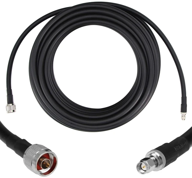 Main image of 100ft N Male to SMA Male Cable, SMA to N Cable 50 ohm Ultra Low Loss KMR240 Coaxial Cable for WiFi Router, GPS Receiver, Antenna, Signal Booster Use