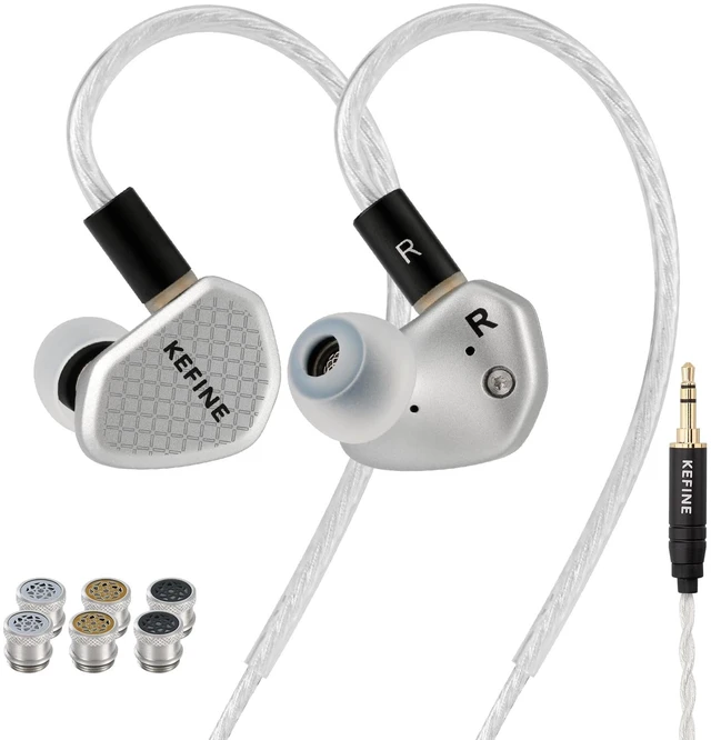 Main image of Klean SV Hi-Fi in Ear Monitor, Wired Gaming Earbuds, 10mm DLC Diaphragm Dynamic Driver, Wired Earphones, Interchangeable Tuning Nozzles, HiFi IEM for Audiophile, Musician&Gaming(Silver, 3.5mm)