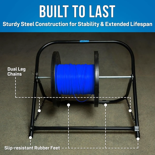 Alt view image 3 of 6 - CC-2726 26" Wide Steel Cable Caddy for Large Wire Reels and Cable Spools 22 x 20, 100 Lb. Capacity