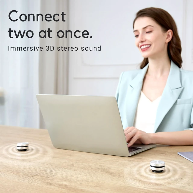 Alt view image 5 of 6 - Portable Mini Bluetooth - Turn Into A Speaker! Wireless Bone Conduction Induction Vibration Humbird + Gift Box - Nano Travel Sized, 360° Sound (Silver)