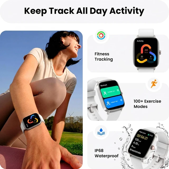 Alt view image 3 of 7 - Smart Watch for WomenWhite 100+ Watch Face