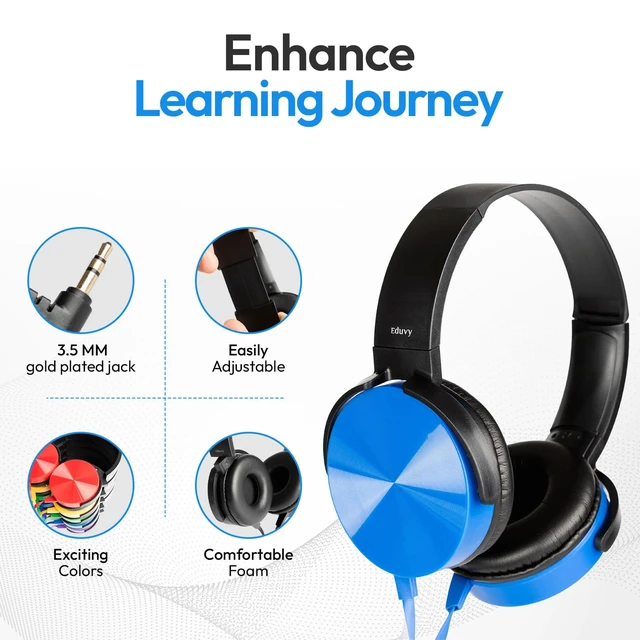 Alt view image 3 of 7 - Bulk Headphones for Classroom, 12 Pack Durable Wired School Headphones for Students. Teacher Must Haves Supplies from Elementary to College (Mixed Color)