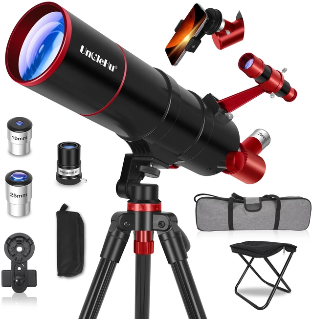 Main image of Telescope for Adults High Powered,90mm Aperture 550mm Refractor Professional Travel Telescope for Beginners Stargazing,with fully multi-coated,Folding Stool&Tripod&Phone Adapter& Bag