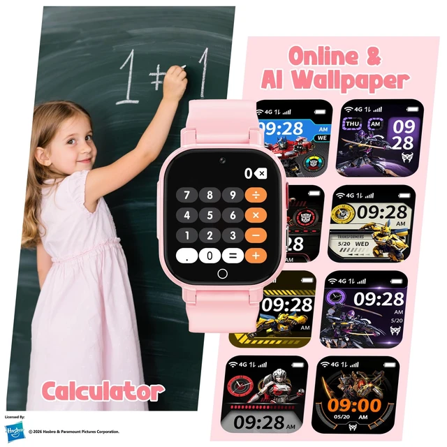 Alt view image 7 of 7 - Smart Watch for Kids, 4G Kids Smartwatch with GPS Tracker Calling (Pink) WIFI/Voice/Video Chat/SOS/SMS-receiving IP68 Waterproof Pedometer Camera Alarm Safe Zone Smartwatch Gift for Boys Girls 4-12