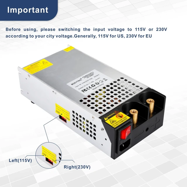 Alt view image 6 of 7 - 12V Switching Power Supply 1000W 83A Universal Power Supply Adapater Transformer Converter AC to DC Voltage Converter for Led Strip, Motor Pump, CCTV, Electronic Instruments, Lab Computer