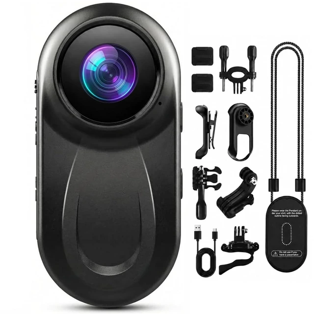 Main image of Mini Body Camera 1080P, Thumb Action Camera 512G for Motorcycle/Cycling Wearable Camera Portable Magnetic Clip-On Vlogging cam 120° Wide Angle POV, Hands-Free Portable Recording Cam with 360°
