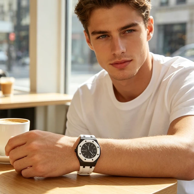 Alt view image 6 of 7 - Luxury Aluminum Case Band Mod Kit Compatible with AP Swatch Royal Pop for Men Women, Lightweight Shockproof Aluminum Bumper Case with Sport Silicone Replacement Strap