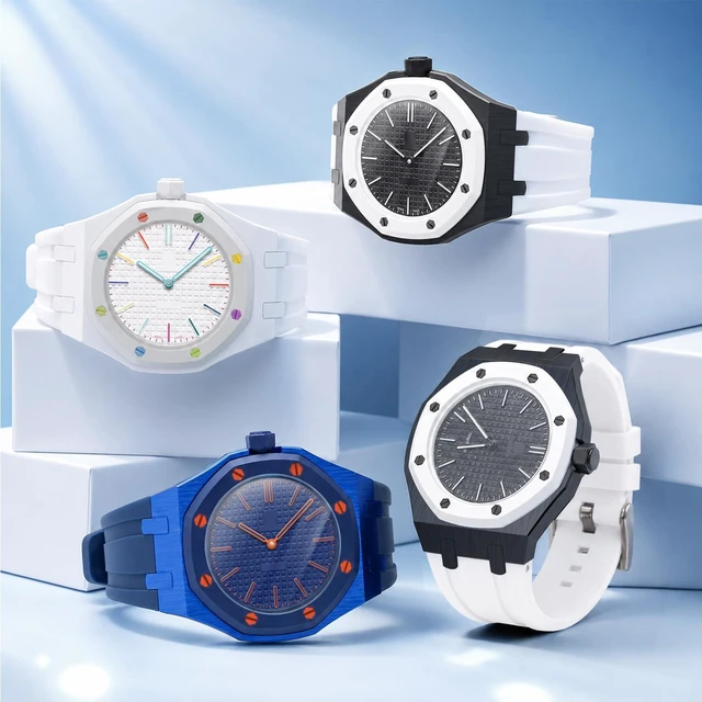 Alt view image 7 of 7 - Luxury Aluminum Case Band Mod Kit Compatible with AP Swatch Royal Pop for Men Women, Lightweight Shockproof Aluminum Bumper Case with Sport Silicone Replacement Strap
