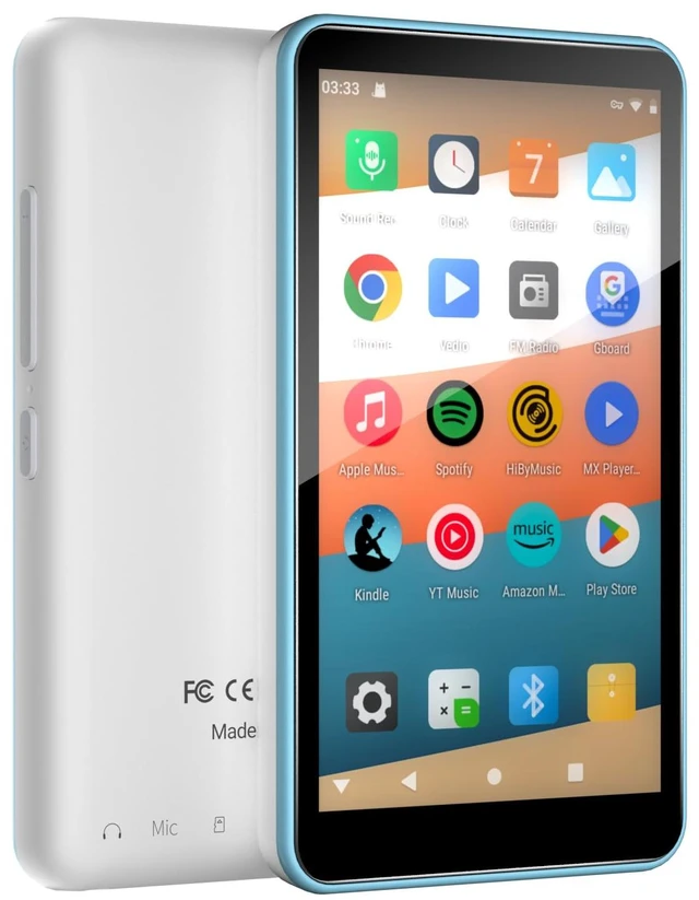 Main image of MP3 Player for Kids with Bluetooth, 4" Touch, Android 9.0, 144GB, Sky Blue Separate 128GB TF media storage, parental control, built-in FM radio, supports Audible & Libby & Spotify audiobooks