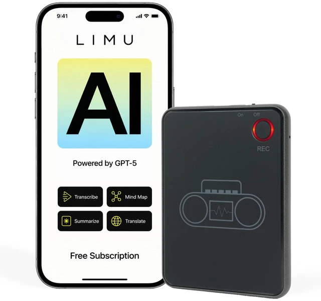 Main image of AI Voice Recorder 64GB, Pocket Note Taking Device, Transcribes, 13h Battery GPT-5 transcription for meetings, lectures & calls, mind maps, summaries, translates 125 languages, app-controlled