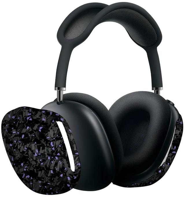 Main image of Real Carbon Fiber Case for AirPods Max (2024/2020), Military-Grade Protective Hard Cover for Apple Max Headphones, Unique Forged Glossy, Scratch-Resistant, Essential Accessories-Purple