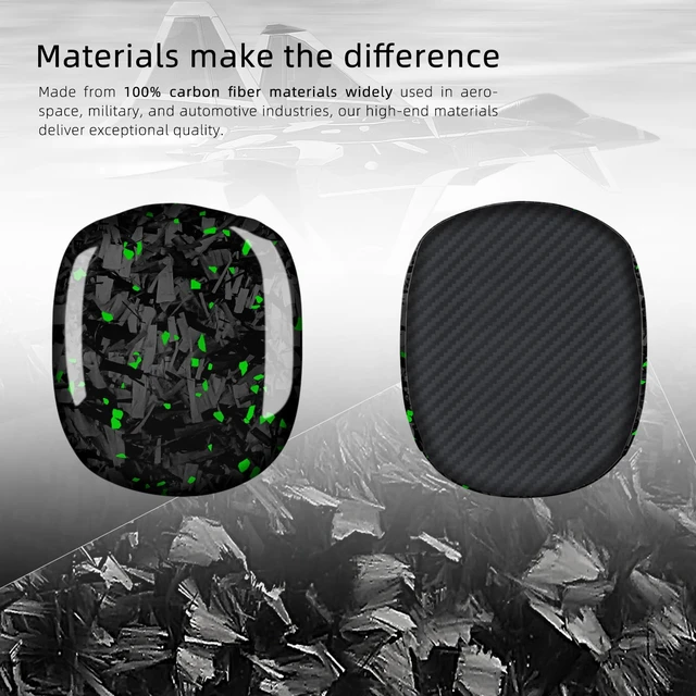 Alt view image 4 of 7 - Real Carbon Fiber Case for AirPods Max (2024/2020), Military-Grade Protective Hard Cover for Apple Max Headphones, Unique Forged Glossy, Scratch-Resistant, Essential Accessories-Silver