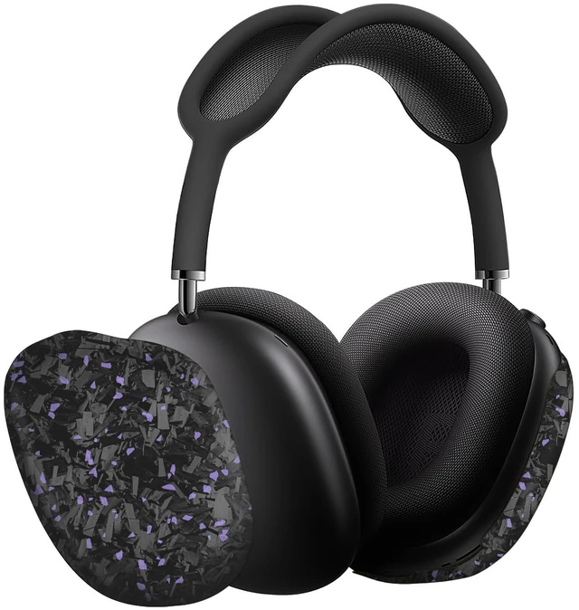 Main image of Real Carbon Fiber Case for AirPods Max (2024/2020), Military-Grade Protective Hard Cover for Apple Headphones, Unique Forged Matte, Scratch-Resistant, Essential Accessories-Matte Purple