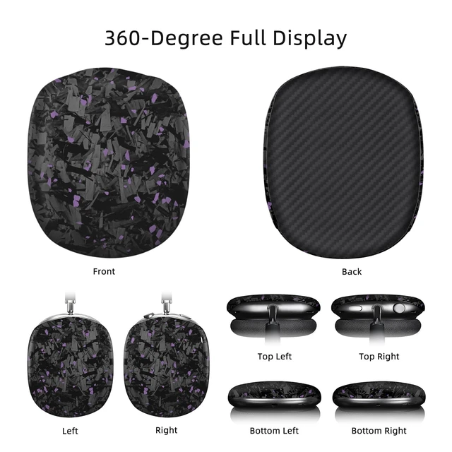 Alt view image 4 of 7 - Real Carbon Fiber Case for AirPods Max (2024/2020), Military-Grade Protective Hard Cover for Apple Headphones, Unique Forged Matte, Scratch-Resistant, Essential Accessories-Matte Purple