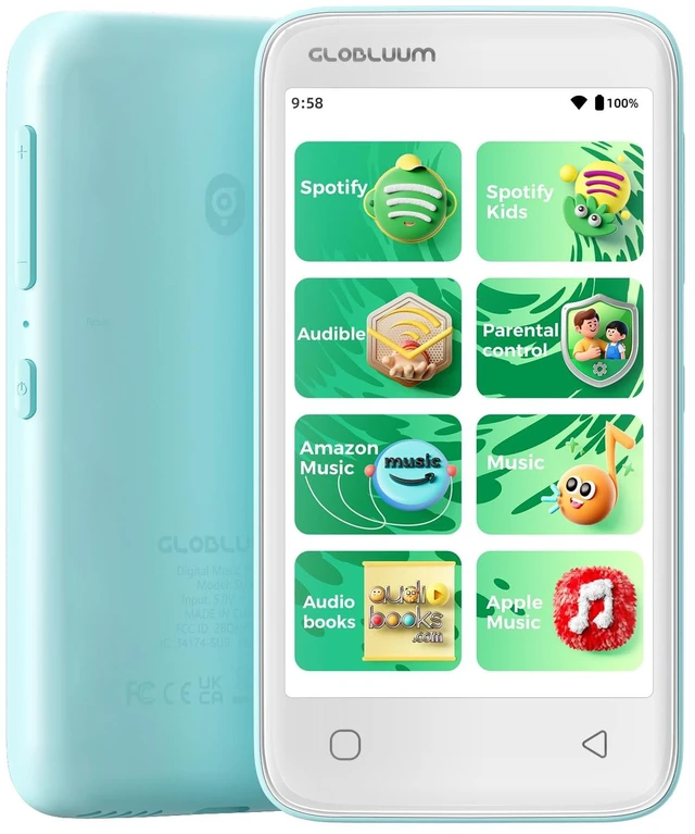 Main image of 80GB MP3 Player for Kids, Parental Controls, Supports Spotify Kids, Audible, LibriVox, and Kindle:Safe Android MP4 Player Gift with 4" Touchscreen, WiFi and Bluetooth(Mint Green)