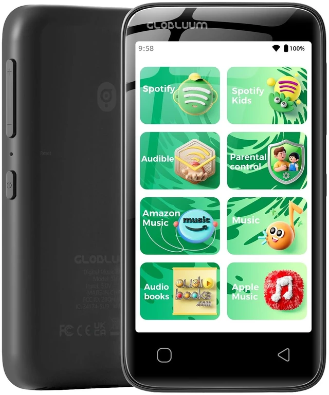 Main image of 80GB MP3 Player for Kids, Parental Controls, Supports Spotify Kids, Audible, LibriVox, and Kindle, Android MP4 Player Gift with 4" Touchscreen, WiFi and Bluetooth(Glossy Black)
