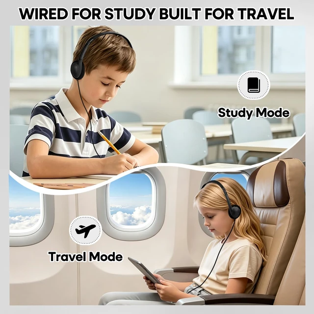 Alt view image 6 of 6 - USB-C Classroom Headphones Bulk 50 Pack Durable On-Ear Headset for Students K-12 Schools, USB Type-C Plug Compatible with Chromebook Laptop PC Tablet Smartphones (HY857C, 50 Black)