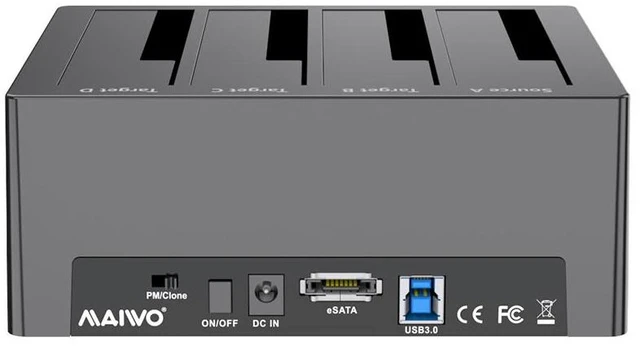 Alt view image 14 of 14 - MAIWO Docking Station 4 Bay for 2.5 3.5 inch SATA External Hard Drive with eSATA Interface, USB 3.0 HDD SSD Cloner Duplicator, 72TB Capacity
