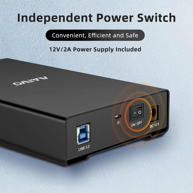 Alt view image 10 of 14 - MAIWO External Hard Drive Enclosure for 2.5 3.5 inch HDD/SSD USB 3.0 to SATA Aluminium Hard Drive Docking Station Up to 16 TB with 12V Power Adapter