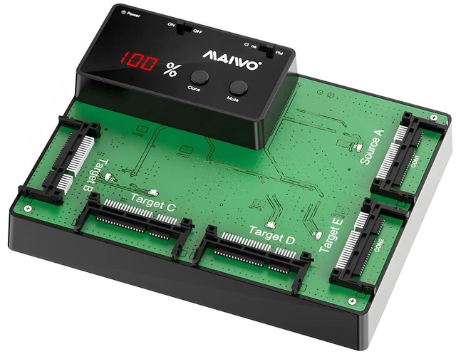 Alt view image 7 of 12 - MAIWO CFast Card Reader with 1-to-4 Offline Clone Function, 5 Bay CFast 2.0 Memory Card to USB 3.0 Adapter 2.5TB Capacity