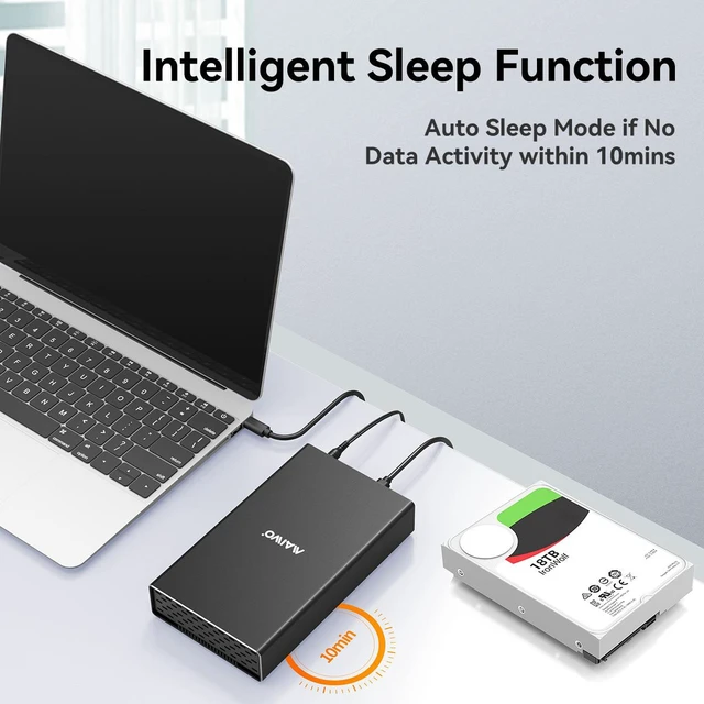 Alt view image 12 of 14 - MAIWOExternal SAS Hard Drive Enclosure USB Type C to SAS Adapter for 2.5"/3.5" SAS HDD Hard Drive Aluminum Alloy SAS Case Support Max 18TB Capacity / 6Gbps Transmission Speed