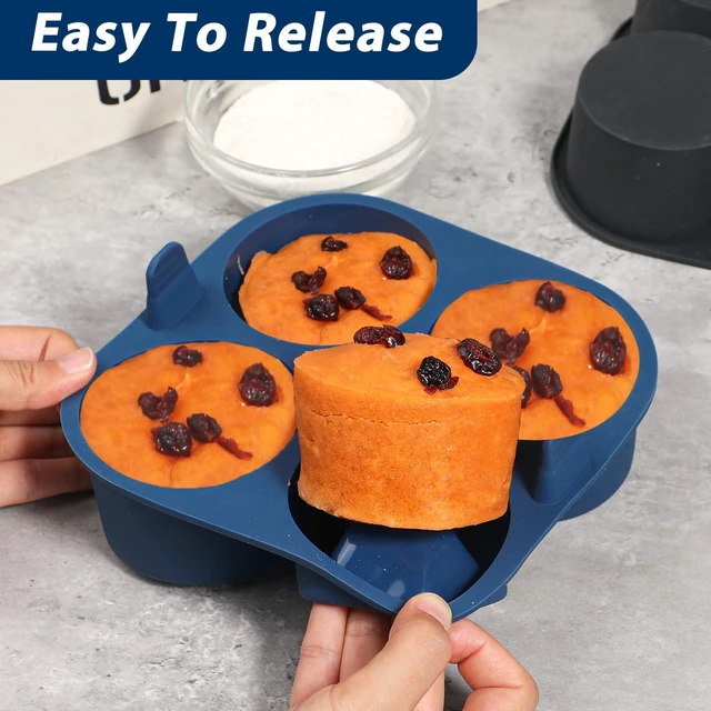 Alt view image 3 of 7 - Giant silicone air fried pancake pot, 4-chamber egg biting silicone mold, non stick pancake can baking tray without bisphenol A