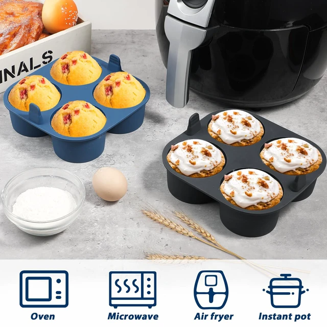 Alt view image 4 of 7 - Giant silicone air fried pancake pot, 4-chamber egg biting silicone mold, non stick pancake can baking tray without bisphenol A