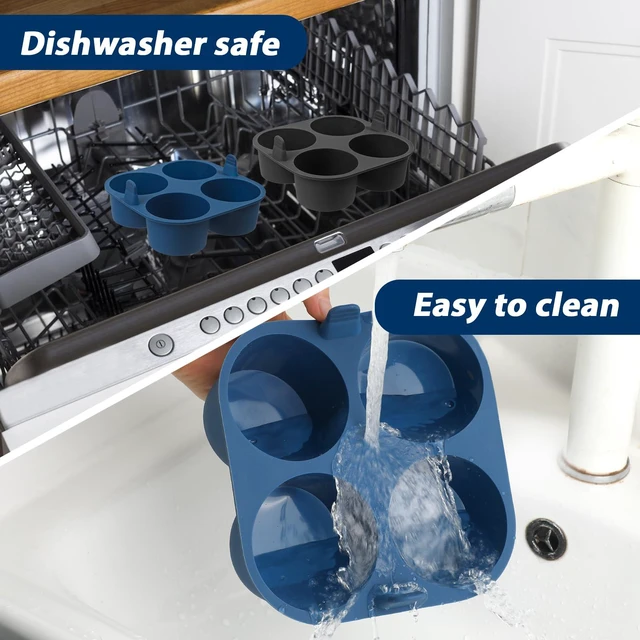 Alt view image 6 of 7 - Giant silicone air fried pancake pot, 4-chamber egg biting silicone mold, non stick pancake can baking tray without bisphenol A
