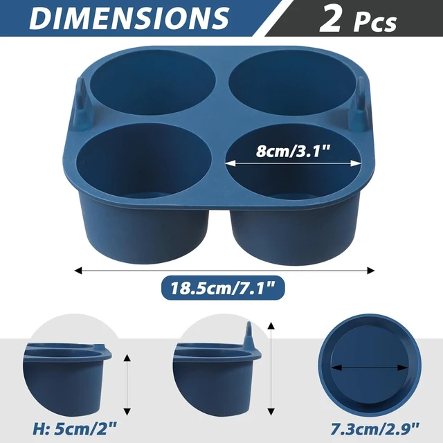 Alt view image 7 of 7 - Giant silicone air fried pancake pot, 4-chamber egg biting silicone mold, non stick pancake can baking tray without bisphenol A