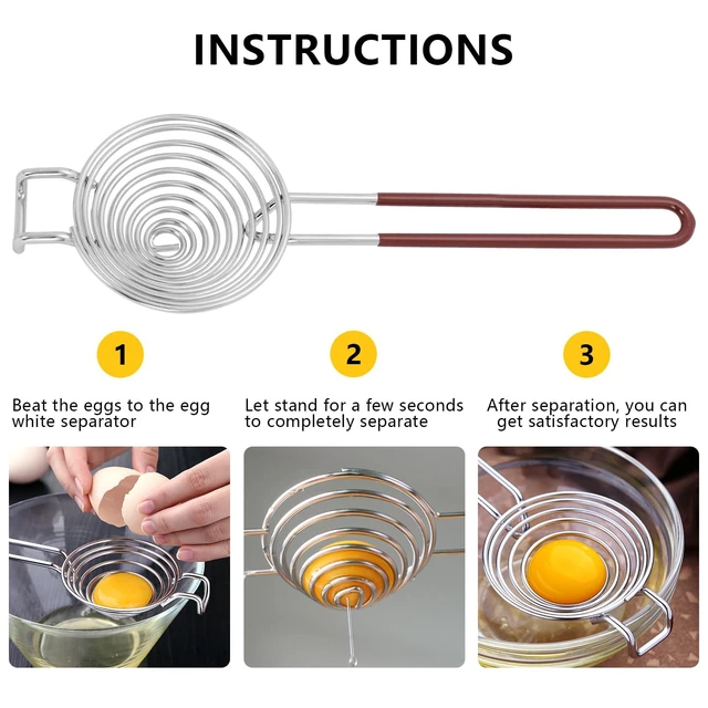 Alt view image 3 of 7 - Stainless Steel Egg Separator Essential Kitchen Tool for Cake Baking (Pack of 2)