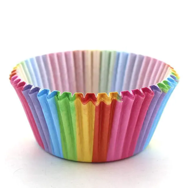 Alt view image 2 of 7 - Rainbow-colored cupcake liners, 300 pieces per pack