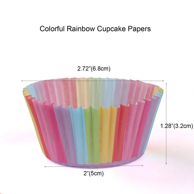 Alt view image 3 of 7 - Rainbow-colored cupcake liners, 300 pieces per pack