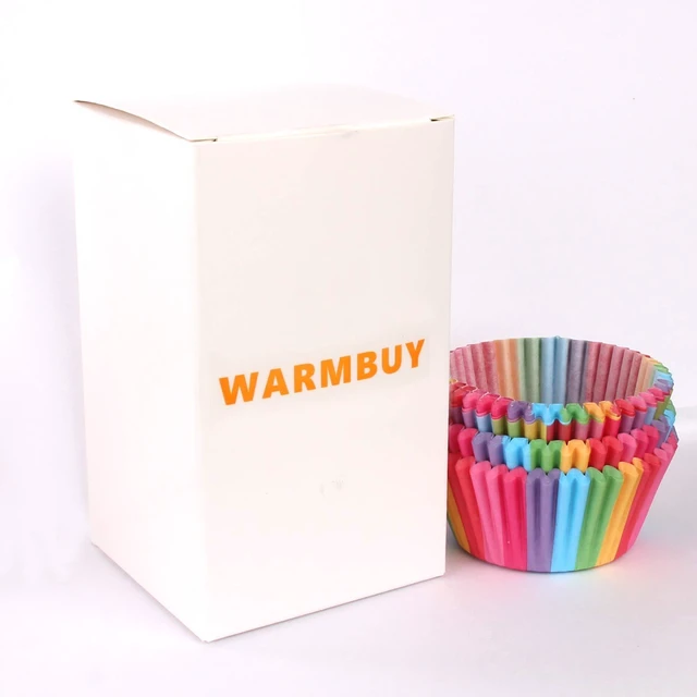 Alt view image 7 of 7 - Rainbow-colored cupcake liners, 300 pieces per pack