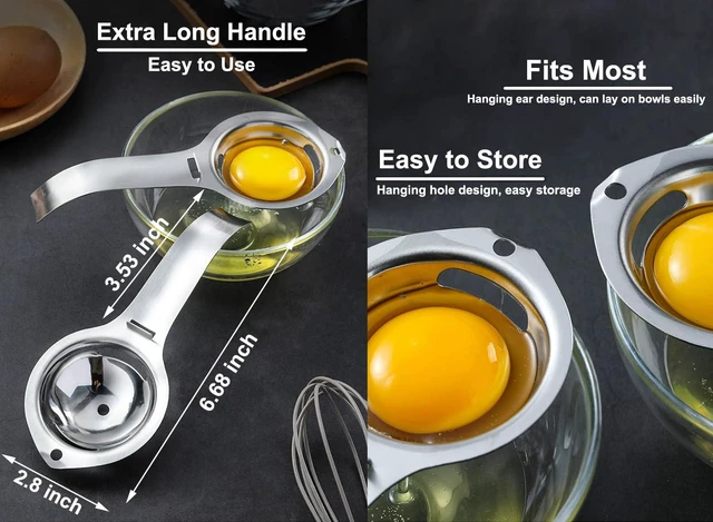 Alt view image 5 of 6 - Stainless Steel Egg Separator Food-Grade Kitchen Baking Tool