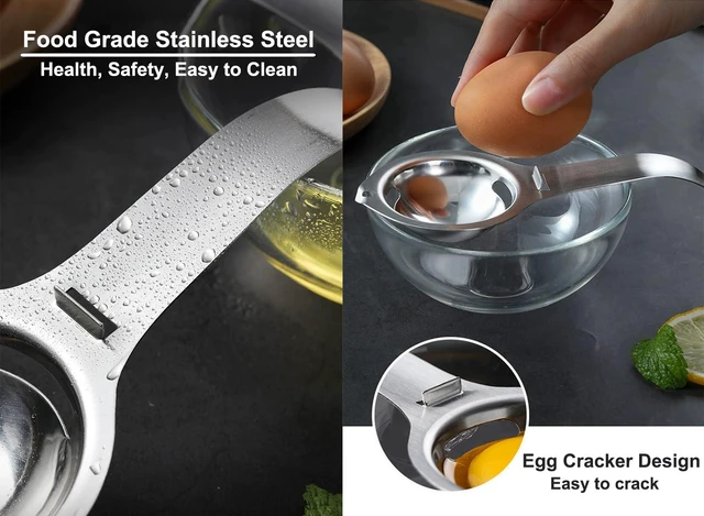 Alt view image 6 of 6 - Stainless Steel Egg Separator Food-Grade Kitchen Baking Tool