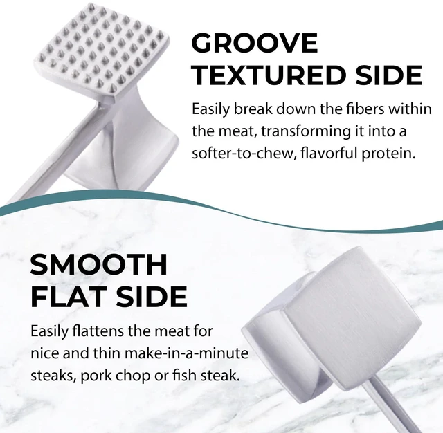Alt view image 3 of 7 - Meat Mallet (Mint Green) Features a comfortable grip and a dual-sided head design; sturdy and durable, suitable for tenderizing steak, beef, and fish.