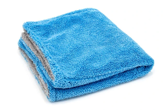 Alt view image 2 of 3 - Double-Sided High-Pile Microfiber Beauty Towels 3-Pack (Blue/Gray, 16 x 16 inches, 700 GSM)