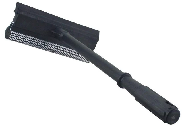 Main image of 2-in-1 Car Wiper Sponge Brush and Squeegee for Windows and Glass | Rubber blade for efficient water removal. Suitable for windshields, glass, bathrooms, and tile surfaces. Easy to store (Black).