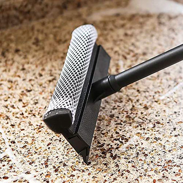 Alt view image 2 of 7 - 2-in-1 Car Wiper Sponge Brush and Squeegee for Windows and Glass | Rubber blade for efficient water removal. Suitable for windshields, glass, bathrooms, and tile surfaces. Easy to store (Black).