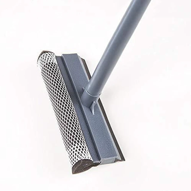 Alt view image 5 of 7 - 2-in-1 Car Wiper Sponge Brush and Squeegee for Windows and Glass | Rubber blade for efficient water removal. Suitable for windshields, glass, bathrooms, and tile surfaces. Easy to store (Black).