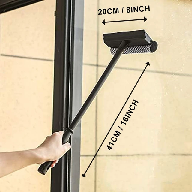Alt view image 3 of 7 - 2-in-1 Car Wiper Sponge Brush and Squeegee for Windows and Glass | Rubber blade for efficient water removal. Suitable for windshields, glass, bathrooms, and tile surfaces. Easy to store (Black).