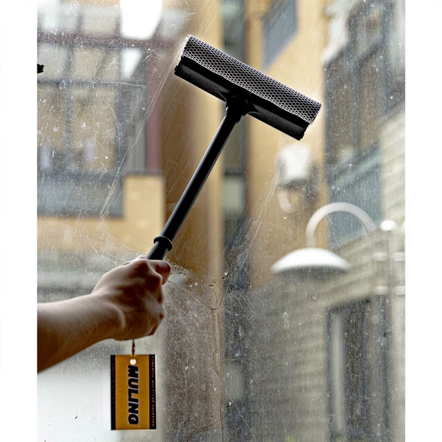Alt view image 6 of 7 - 2-in-1 Car Wiper Sponge Brush and Squeegee for Windows and Glass | Rubber blade for efficient water removal. Suitable for windshields, glass, bathrooms, and tile surfaces. Easy to store (Black).