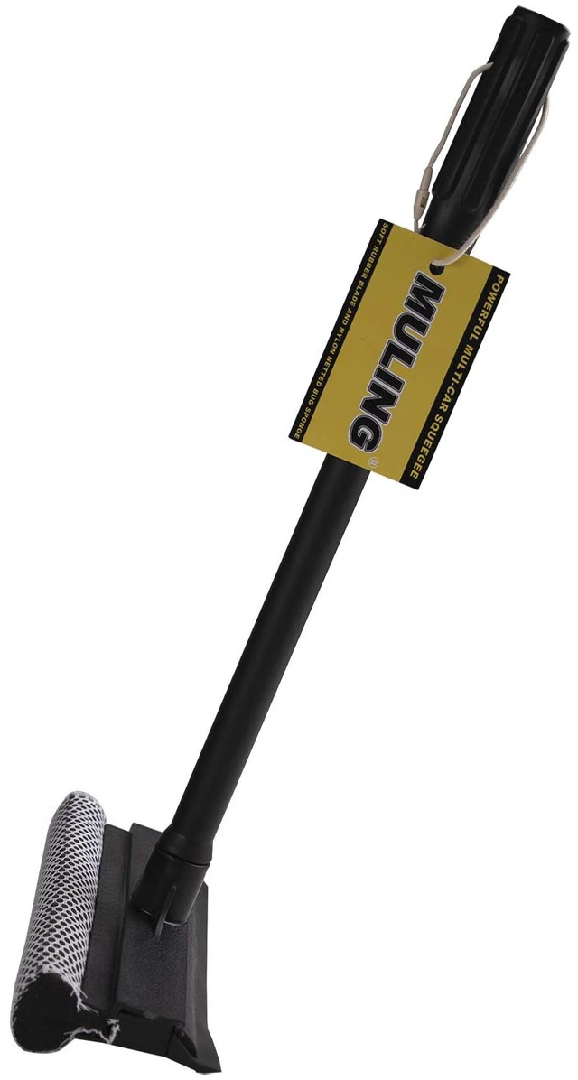 Alt view image 7 of 7 - 2-in-1 Car Wiper Sponge Brush and Squeegee for Windows and Glass | Rubber blade for efficient water removal. Suitable for windshields, glass, bathrooms, and tile surfaces. Easy to store (Black).