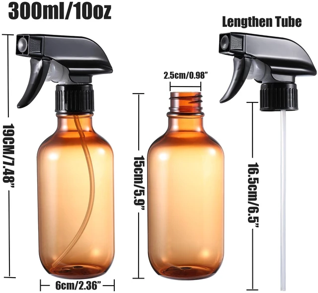 Alt view image 2 of 6 - Spray Bottles, 2-Pack (10 oz / approx. 300 ml) Refillable Plastic Spray Bottles | Fine Mist Spray Bottles with Adjustable Nozzle (Mist/Stream Settings), BPA-Free