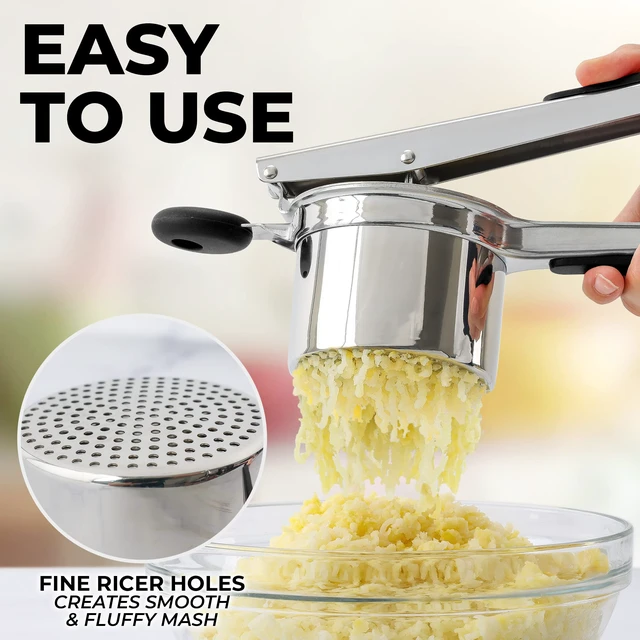 Alt view image 2 of 7 - Large 15-Ounce Potato Masher Heavy-Duty Stainless Steel Tool for Effortlessly Making Perfect Mashed Potatoes