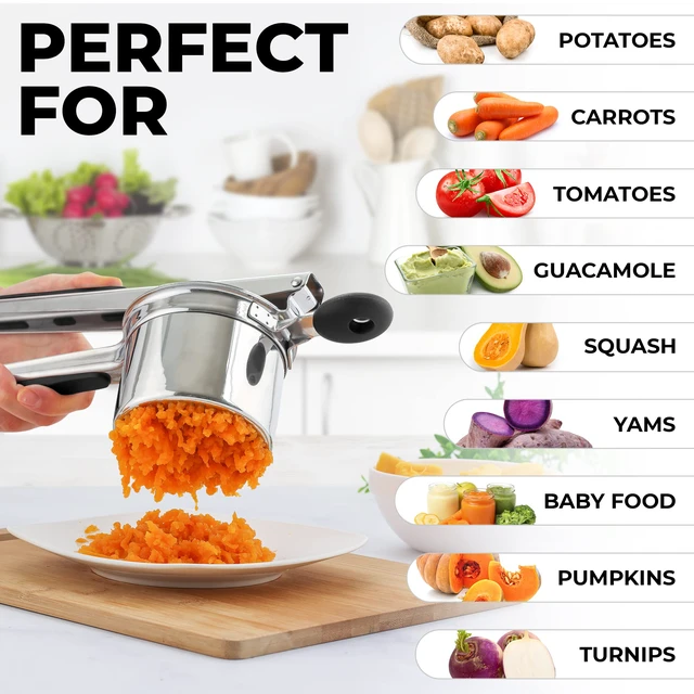 Alt view image 4 of 7 - Large 15-Ounce Potato Masher Heavy-Duty Stainless Steel Tool for Effortlessly Making Perfect Mashed Potatoes
