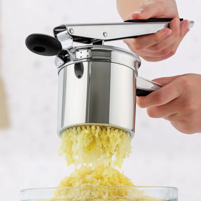 Alt view image 6 of 7 - Large 15-Ounce Potato Masher Heavy-Duty Stainless Steel Tool for Effortlessly Making Perfect Mashed Potatoes