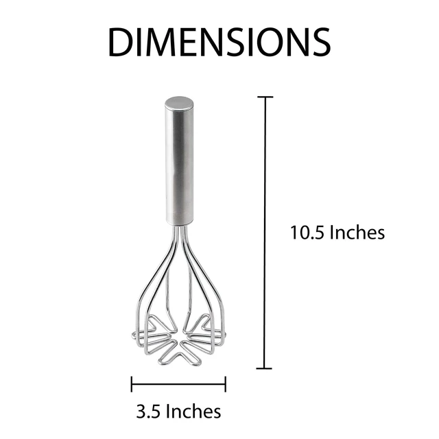 Alt view image 6 of 6 - This 2-in-1 multifunctional potato masher is made of 18/8 stainless steel and is suitable for potatoes, vegetables, fruits, guacamole, baby food, and eggs.