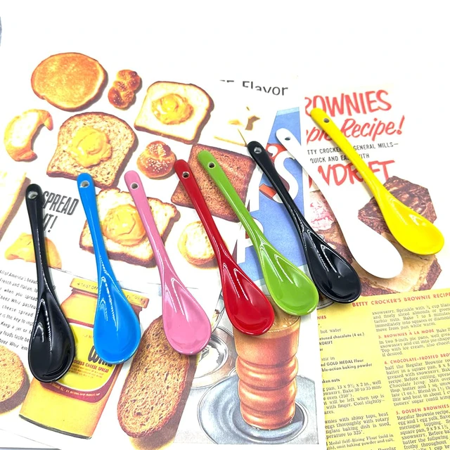 Alt view image 3 of 5 - 8-Piece 5-Inch Ceramic Soup Spoon Set Porcelain Spoons for Desserts, Coffee, Tea, Yogurt, Ice Cream, and Appetizers